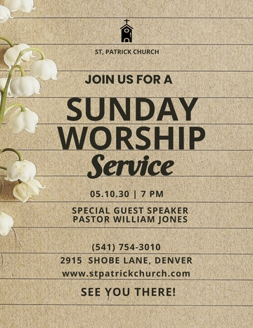 Free Sample Worship Flyer Template to Edit Online