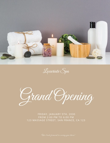 Free Spa Grand Opening Flyer Template to Edit Online
