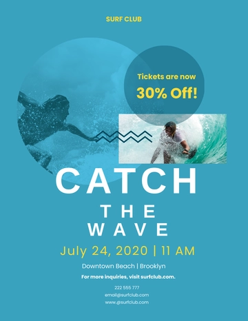 Free Surfing Contest Flyer Template to Edit Online