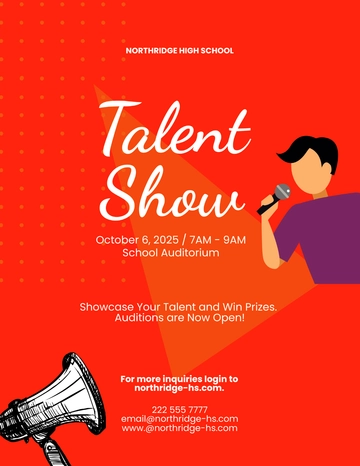 Free Talent Show Audition Flyer Template to Edit Online