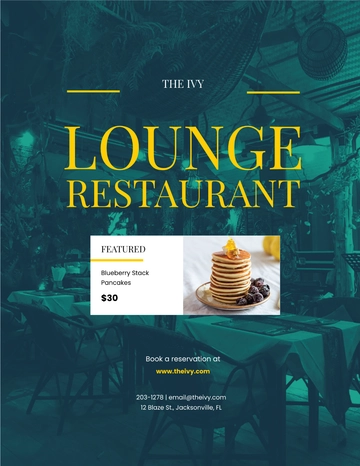 Free The Ivy Lounge Restaurant Flyer Template to Edit Online