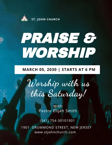 Free Worship Service Flyer Template to Edit Online