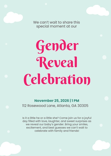 Free Baby Gender Reveal Invitation Template to Edit Online