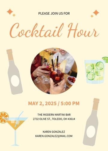 Cocktail Hour Invitation Template - Edit Online & Download