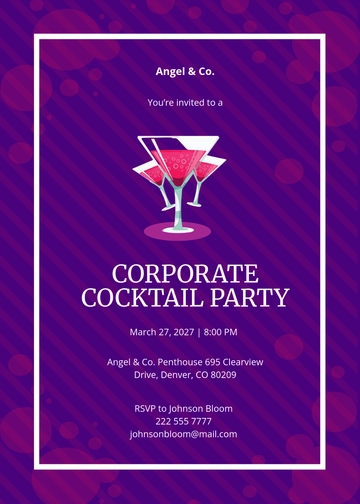 Free Corporate Cocktail Invitation Template to Edit Online