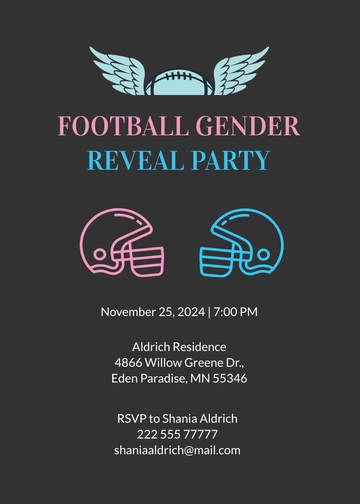 Free Football Gender Reveal Invite Invitation Template to Edit Online