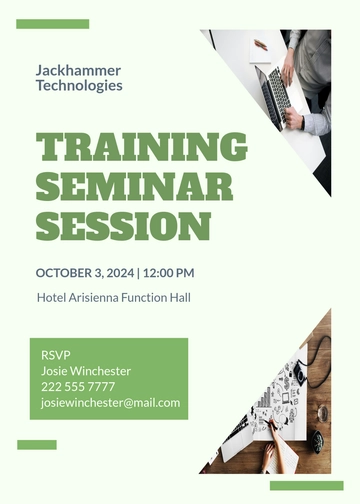 Free Training Seminar invitation Template to Edit Online