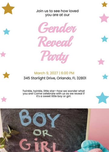 Free Twinkle Twinkle Little Star Invitation Template to Edit Online