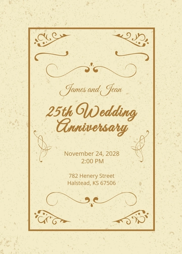 Free Vintage Anniversary Invitation Template to Edit Online
