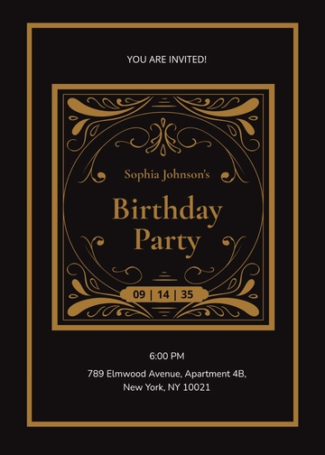 Free Vintage Birthday Invitation Template to Edit Online