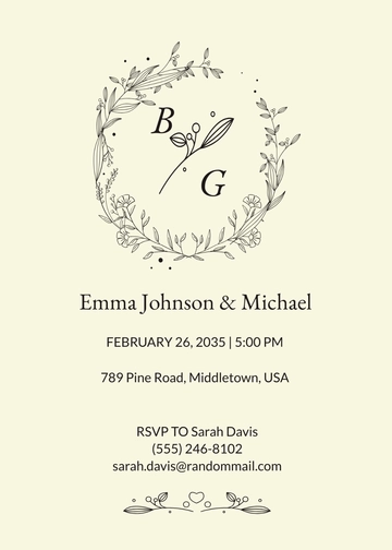 Free Vintage Stamp Fall Wedding Invitation Template to Edit Online