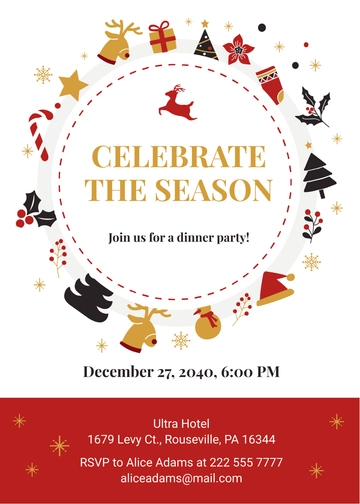 Free X Mas Invitation Template to Edit Online
