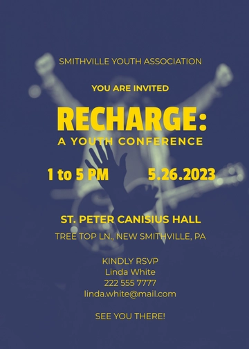 Free Youth Conference Invitation Template to Edit Online