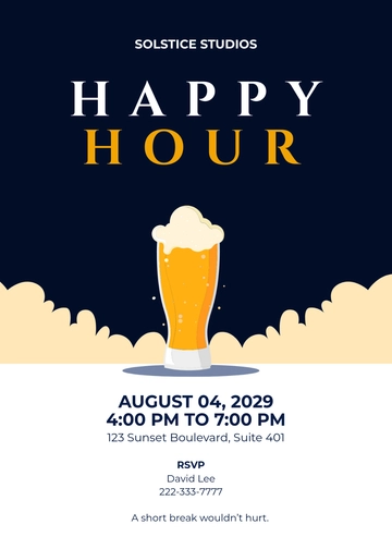 Free Happy Hour Party Invitation Template to Edit Online