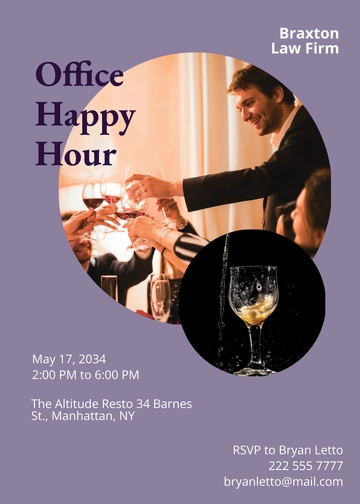 Free Office Happy Hour Invitation Template to Edit Online