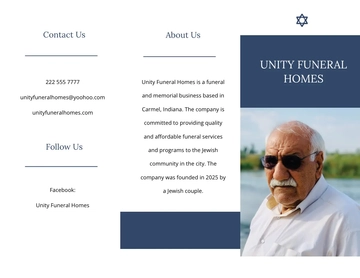 Free Jewish Funeral Program Tri-fold Brochure Template to Edit Online