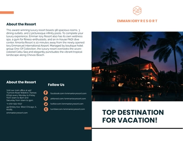 Free Luxury Resort Bi-fold Brochure Template to Edit Online