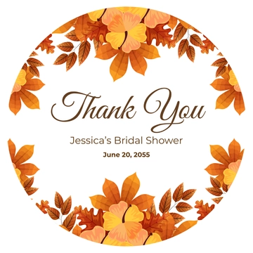 Free Fall Wedding Label Template to Edit Online