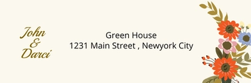 Free Small Flower Wedding Address Labels Card Template to Edit Online