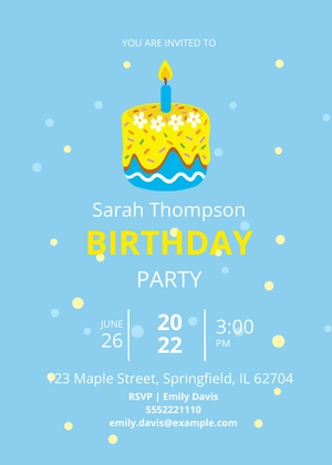 Free Baby Blue and Gold Invitation Template to Edit Online