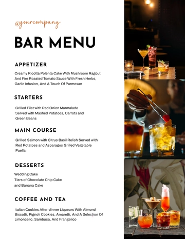 Free Dessert Bakery Menu Template to Edit Online