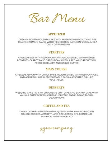 Free Dinner Menu Board Template to Edit Online