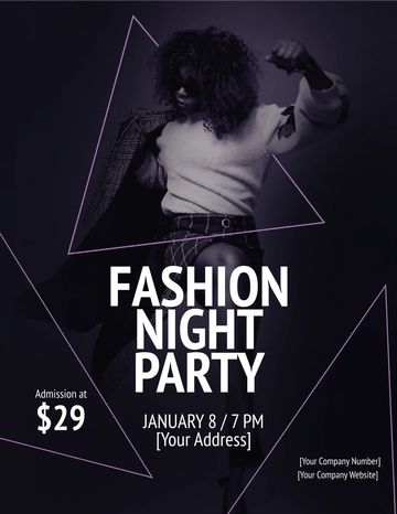 Free Fashion Night Party Flyer Template to Edit Online