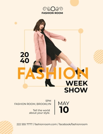 Free Fashion Week Show Flyer Template to Edit Online