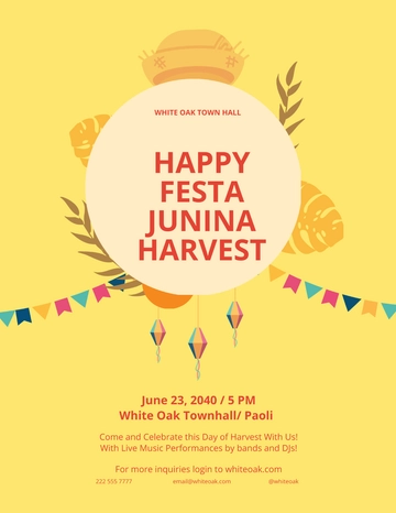Free Festa Junina Harvest Flyer Template to Edit Online