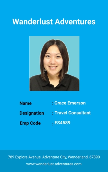 Free Travel Agency ID Card Template to Edit Online