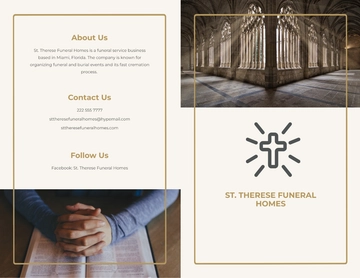Free Order Of Service Funeral Program Bi-Fold Brochure Template to Edit Online