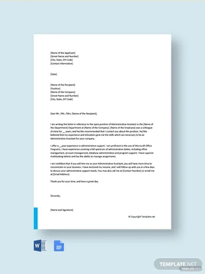 Administrative Assistant Cover Letter Template