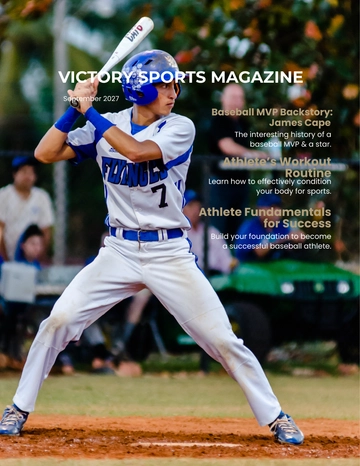 Free Baseball Magazine Template to Edit Online