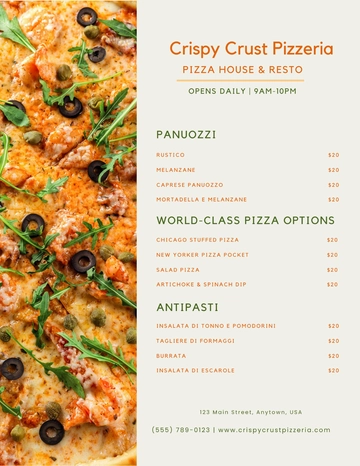 Free Digital Menu Template to Edit Online