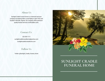 Free Printable Eulogy Funeral Bi-Fold Brochure Template to Edit Online