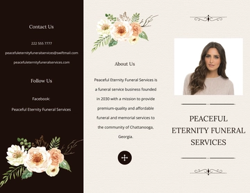 Free Sample Funeral Program Tri-Fold Brochure Template to Edit Online