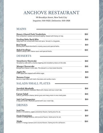 Free Takeaway Menu Template to Edit Online