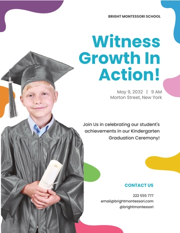 Free Kindergarten Graduation Flyer Template to Edit Online