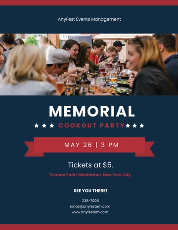 Free Memorial Day Cookout Flyer Template to Edit Online