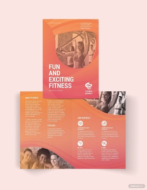 Aerobics Center Bi-Fold Brochure Template