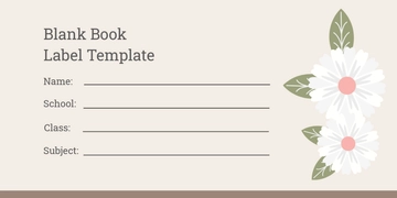Free Blank Book Label Template to Edit Online