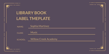 Free Library Book Label Template to Edit Online