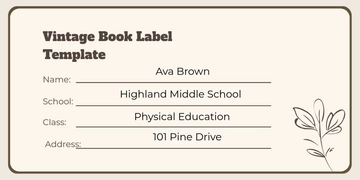 Free Vintage Book Label Template to Edit Online