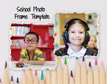 Free School Background Photo Frame Template to Edit Online
