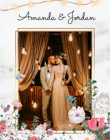 Free Aesthetic Wedding Photo Frame Template to Edit Online