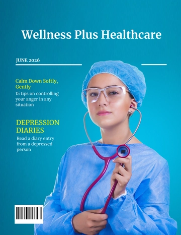 Free Medical Health Magazine Template to Edit Online