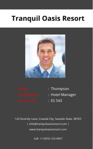 Free Modern Hotel ID Card Template to Edit Online