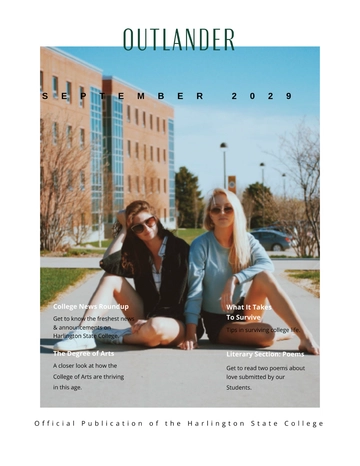 Free Minimal College Magazine Template to Edit Online