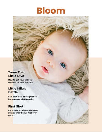 Free Newborn Photography Magazine Template to Edit Online