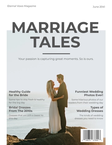 Free Printable Wedding Magazine Template to Edit Online